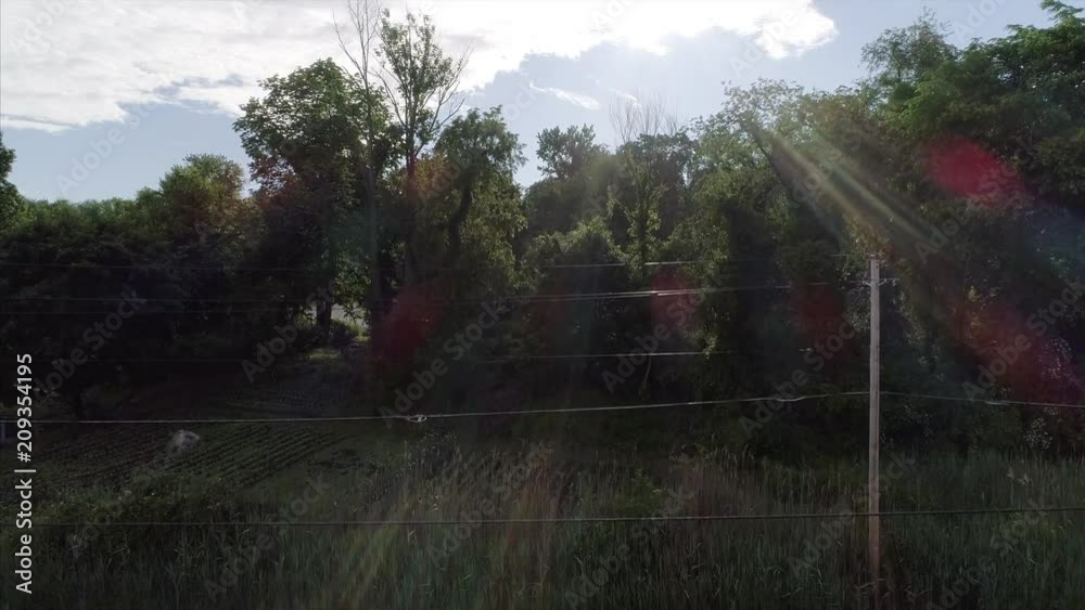 Pedestal Shot Rising from the Street in Brewster Upstate New York Stock