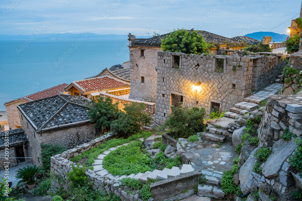 Night view of the historical Qinbi Village