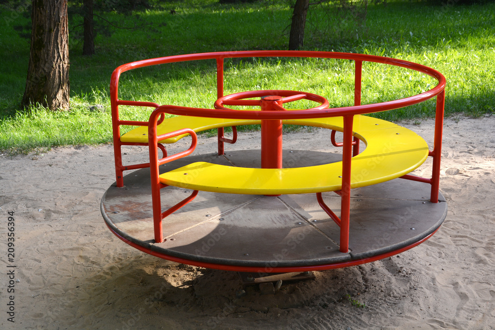 Colorful playground equipment in park Colorful playground equipment in park