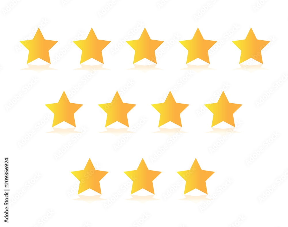 Set stars (5, 4, 3) customer product rating review flat icon for apps and websites Set stars (5, 4, 3) customer product rating review flat icon for apps and websites