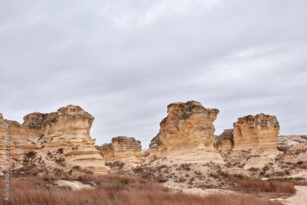 Rugged weathered sandstone formations