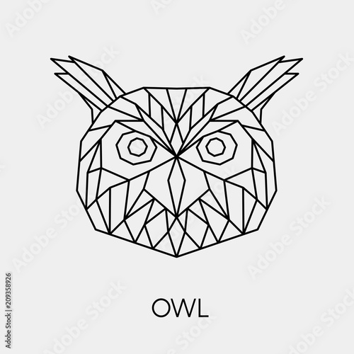 Фотошпалери Abstract polygonal owl head