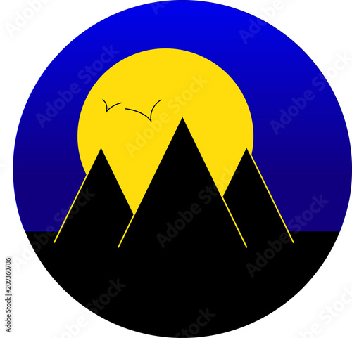 Pyramids in the night - Vector
