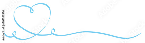 Blue Heart Calligraphy Ribbon