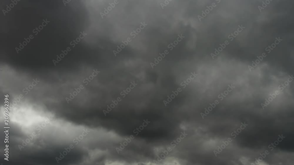 Time lapse of moving clouds. Dramatic cloudy sky. Rain clouds. Nature, cloudscape, gloomy weather