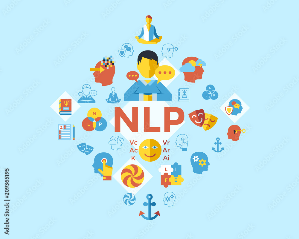 Fototapeta premium Digital vector neuro linguistic programming