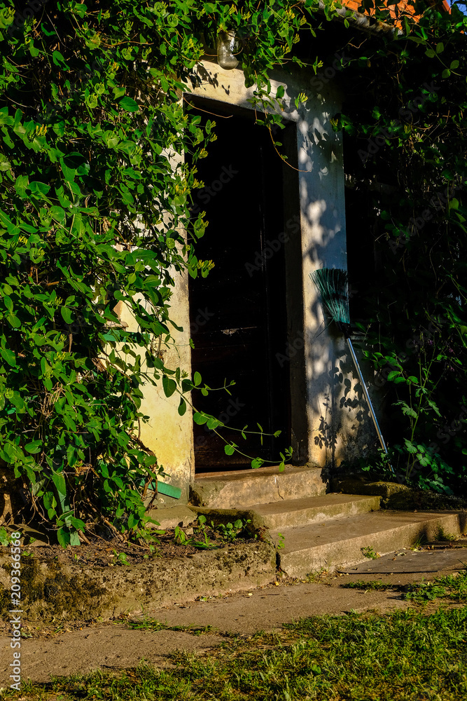 details of old stone building in latvian countryside