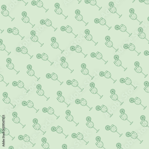 Cocktail cups pattern background