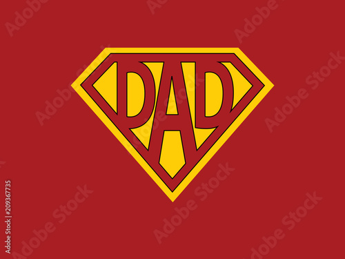 Super dad - Father's day concept . Greeting card design background. Vector illustration