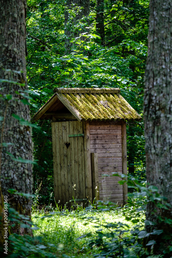 details of old wooden toilet in latvian countryside details of old wooden toilet in latvian countryside