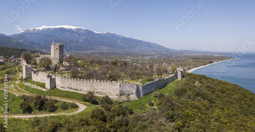 Aerial view of the Platamon Castle in the nothern Greece