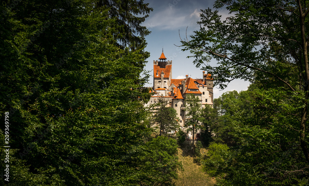 Forest monastery. Bran, the famous Vampire Castle of Dracula in Transylvania