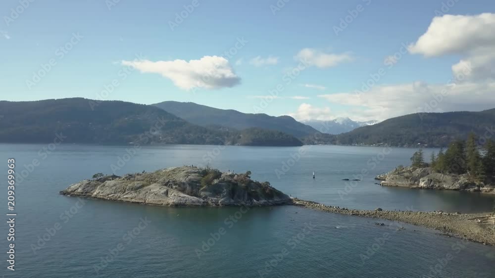 Aerial view of Whytecliff Park in Horseshoe Bay during a vibrant sunny day. Taken in West Vancouver, British Columbia, Canada. Aerial view of Whytecliff Park in Horseshoe Bay during a vibrant sunny day. Taken in West Vancouver, British Columbia, Canada.