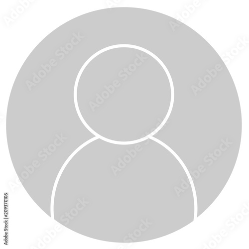 Graues, rundes Avatar-Default-Bild. Vektor und Transparenz. 