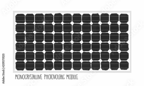 Photovoltaik Modul - monokristallin - frontal close-up