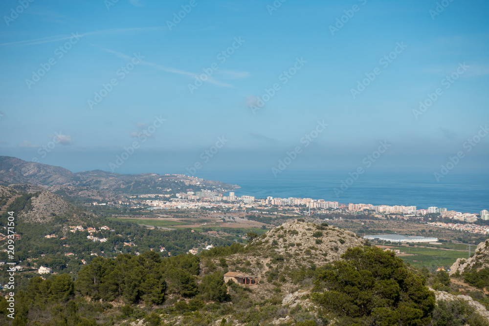 The Mediterranean Sea from the desert of the palms in Benicassim