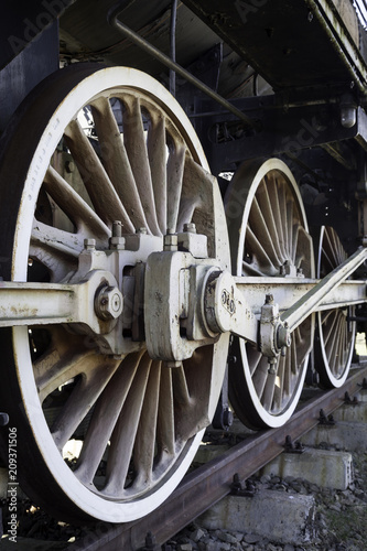 Details of old steam locomotive