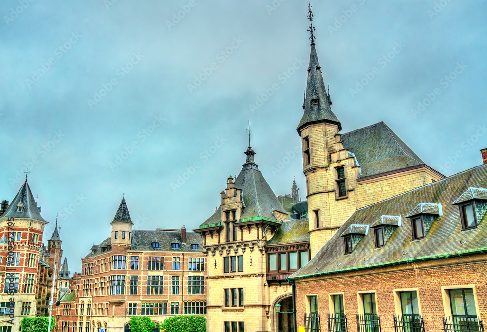 Historic buildings in the old town of Antwerp, Belgium