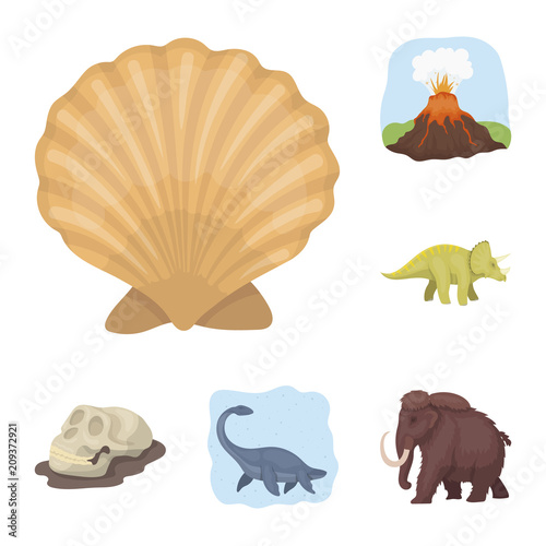 Different dinosaurs cartoon icons in set collection for design. Prehistoric animal vector symbol stock web illustration.