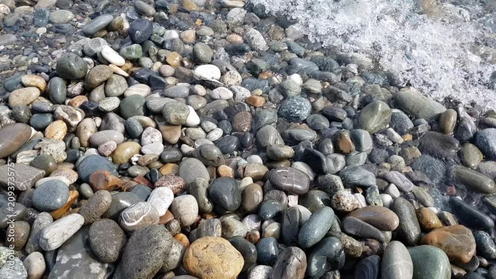 Fragment of Black Sea coast with a pebble beach Fragment of Black Sea coast with a pebble beach