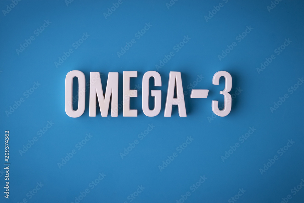 Omega-3 fatty acids sign lettering