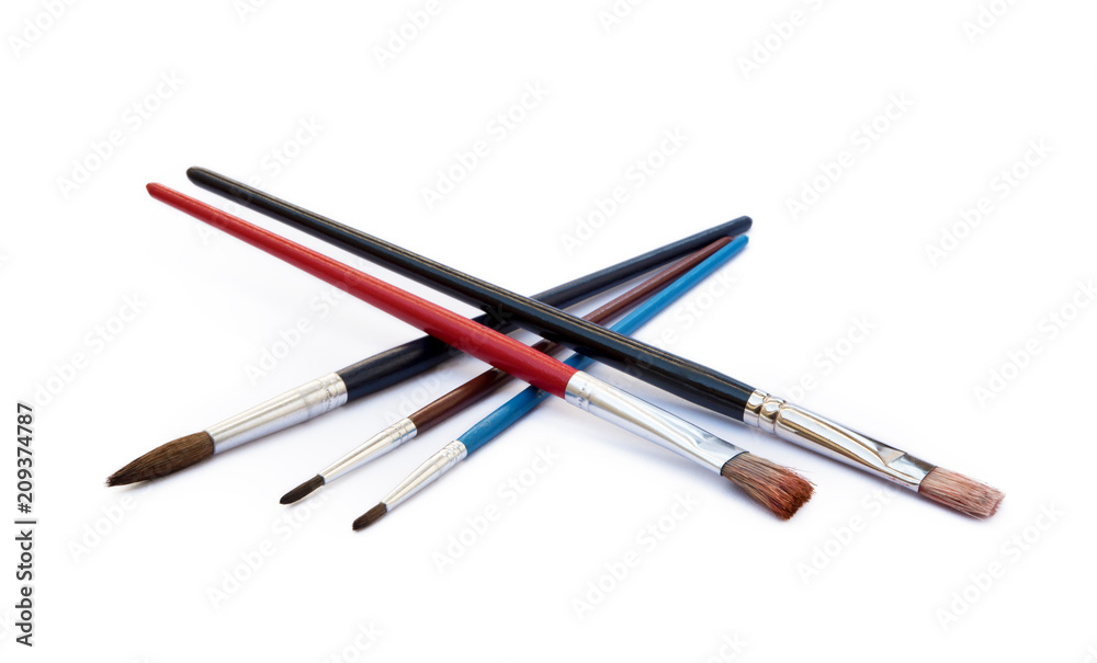 Set of paint brushes isolated on white background Set of paint brushes isolated on white background