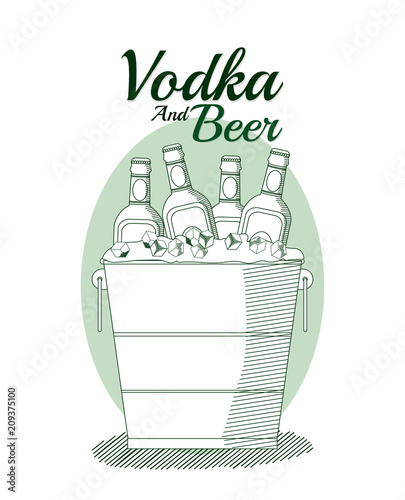 Vodka and beer concept