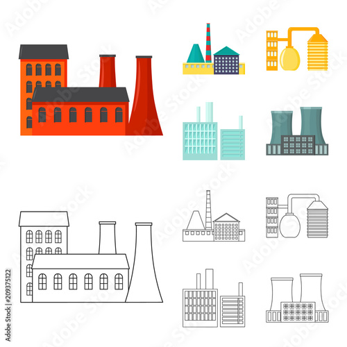 Industry, production.Factory set collection icons in cartoon,outline style vector symbol stock illustration web.