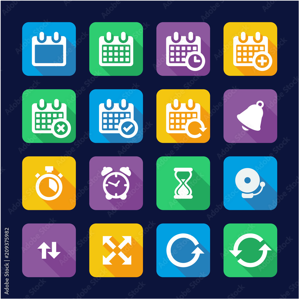 Time & Schedule Icons Flat Design Time & Schedule Icons Flat Design