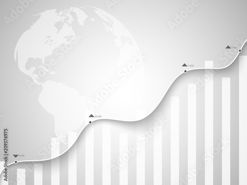 Business candle stick graph chart of stock market investment trading on gray background design. Vector illustration.