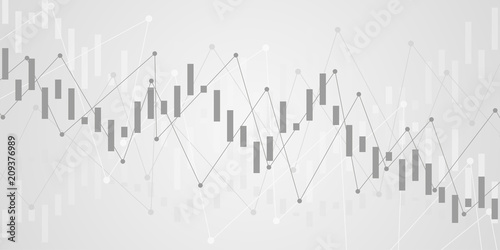 Business candle stick graph chart of stock market investment trading on gray background design. Vector illustration.