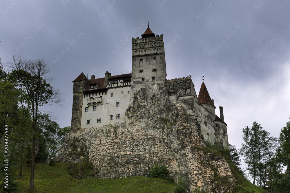 Bran castle on a rainy day