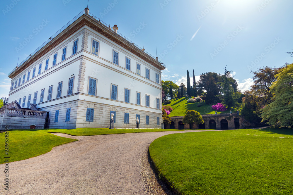 Villa Melzi and its gardens near Bellagio at the famous Italian lake Como in May