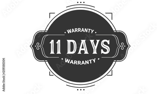 11 days warranty icon stamp