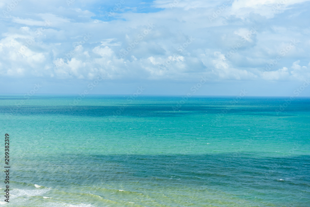 The sea and sky blue color  it is beautiful