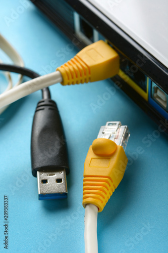 network cables - modem router - internet connection