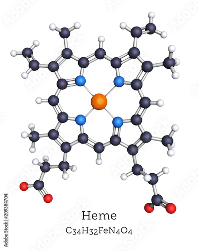 Fényképezés Ball-and-Stick Molecular Model of Heme