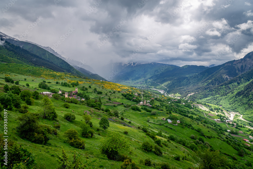 Dramatic weather and scenery whilst hiking in the Svaneti region of Georgia.