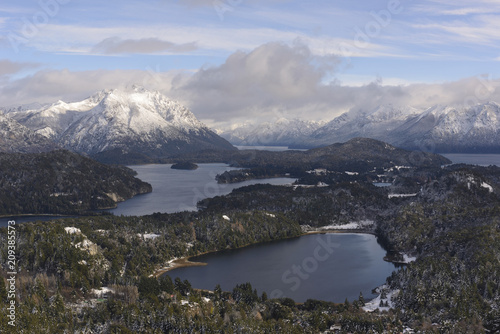 View of the lakes and mountains of Bariloche from Cerro Campanario, the best view of Barilochesegun tourists and photographers. © buenaventura13