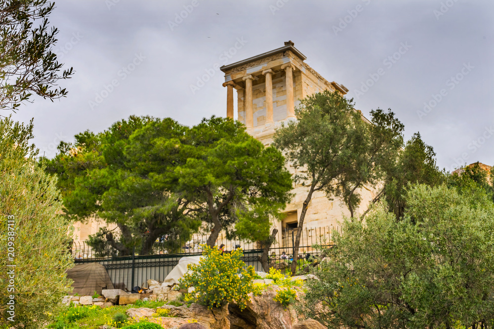 Temple Athena Nike Propylaea Ancient Entrance Ruins Acropolis Athens Greece  Stock Photo | Adobe Stock