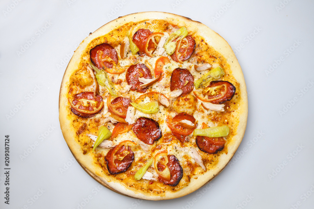 tasty and aromatic pizza view from above tasty and aromatic pizza view from above