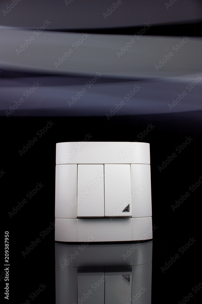 Wall double switch on the black background Wall double switch on the black background
