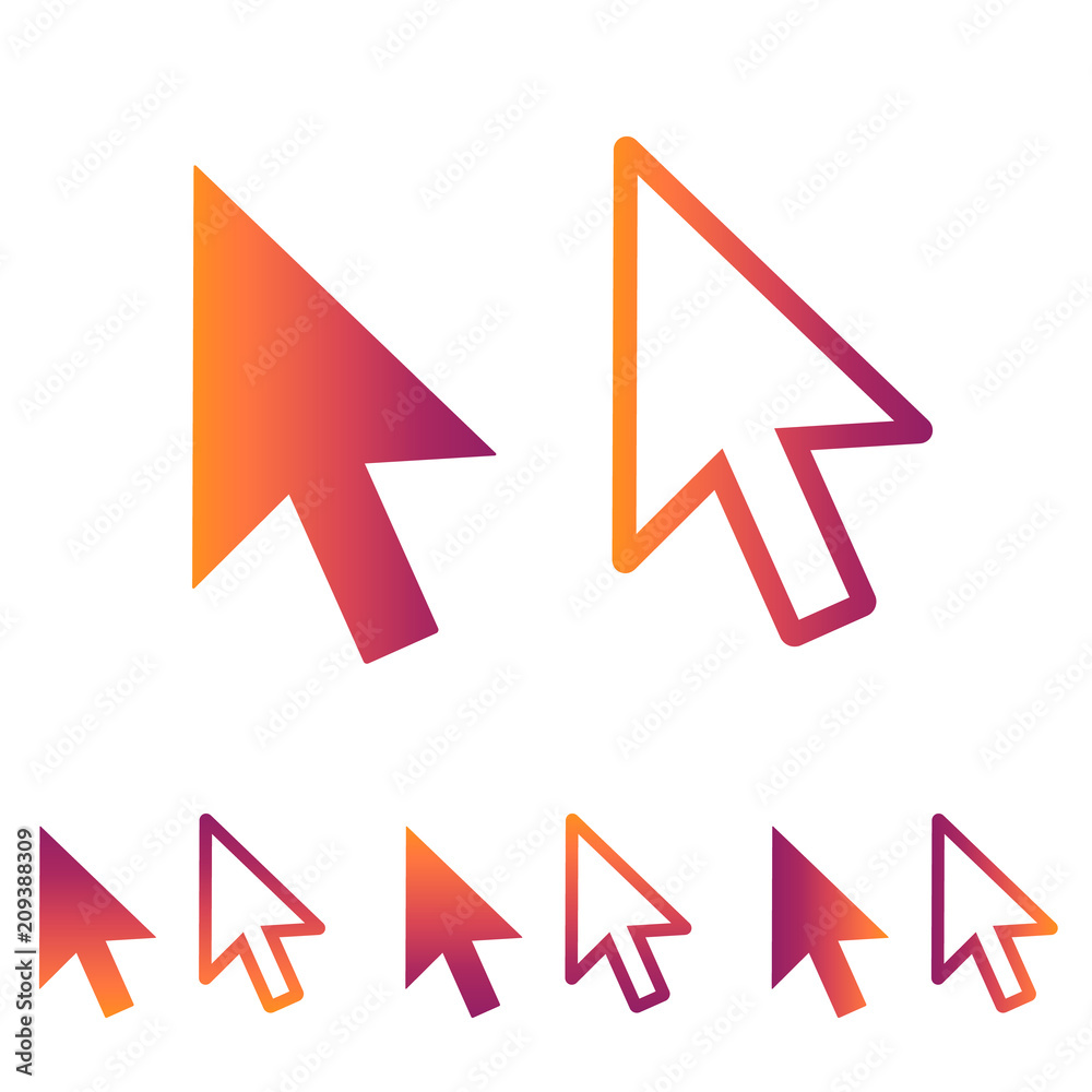 Computer Mouse Click Pointer Arrow - Flat Icon For Apps And Websites - Retro Hipster Vector Illustration Computer Mouse Click Pointer Arrow - Flat Icon For Apps And Websites - Retro Hipster Vector Illustration