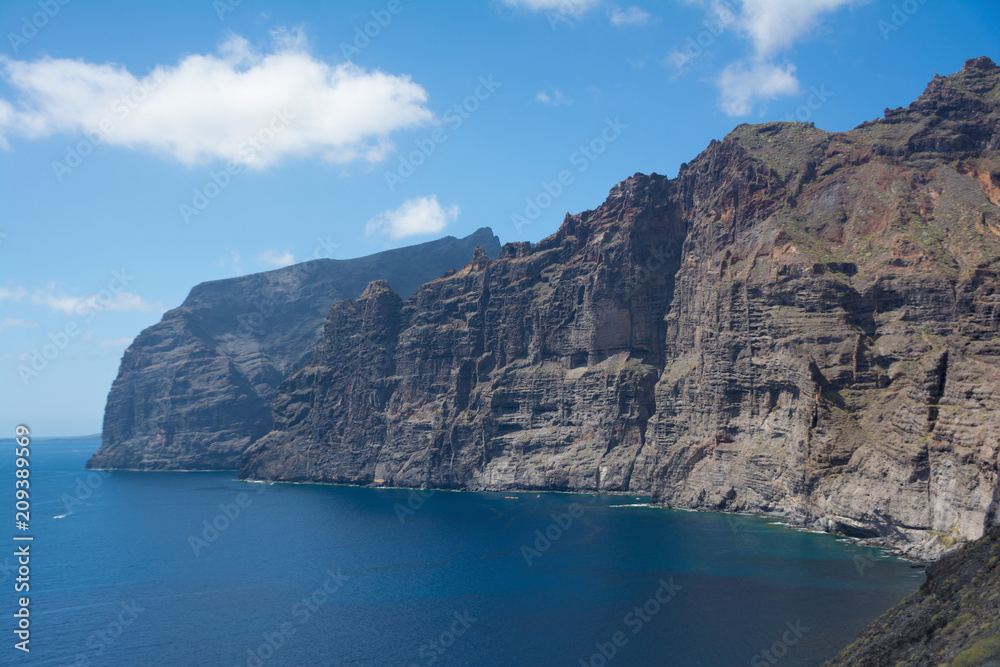 Beautifil view of the Acantilados de Los Gigantes. Puerto de Santiago, Tenerife, Canary Islands