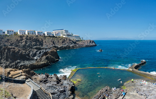 Charco del Tancon - natural basin near Los Gigantes in Puerto de Santiago. Tenerife Island, Canary