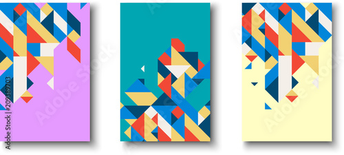 Backgrounds with abstract colorful geometric pattern. © svetlaborovko