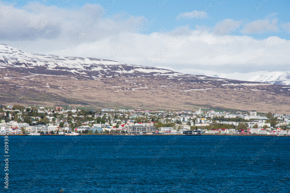 city of Akureyri in North Iceland