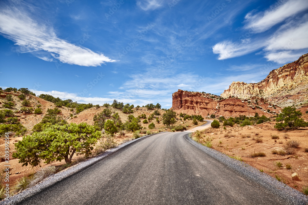 Scenic road in the Capitol Reef National Park, USA. Scenic road in the Capitol Reef National Park, USA.