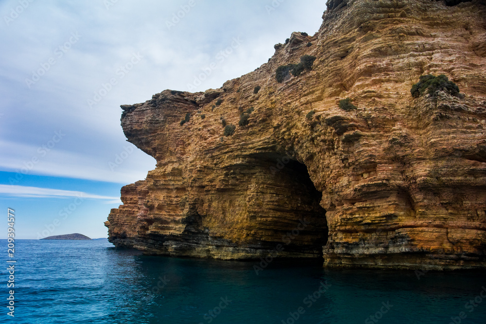 Dramatic shot of sea cave