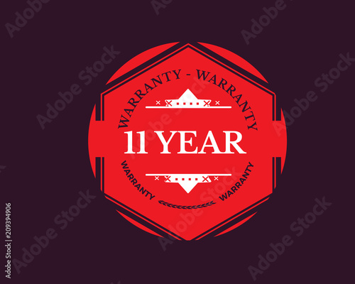 11 years warranty icon stamp
